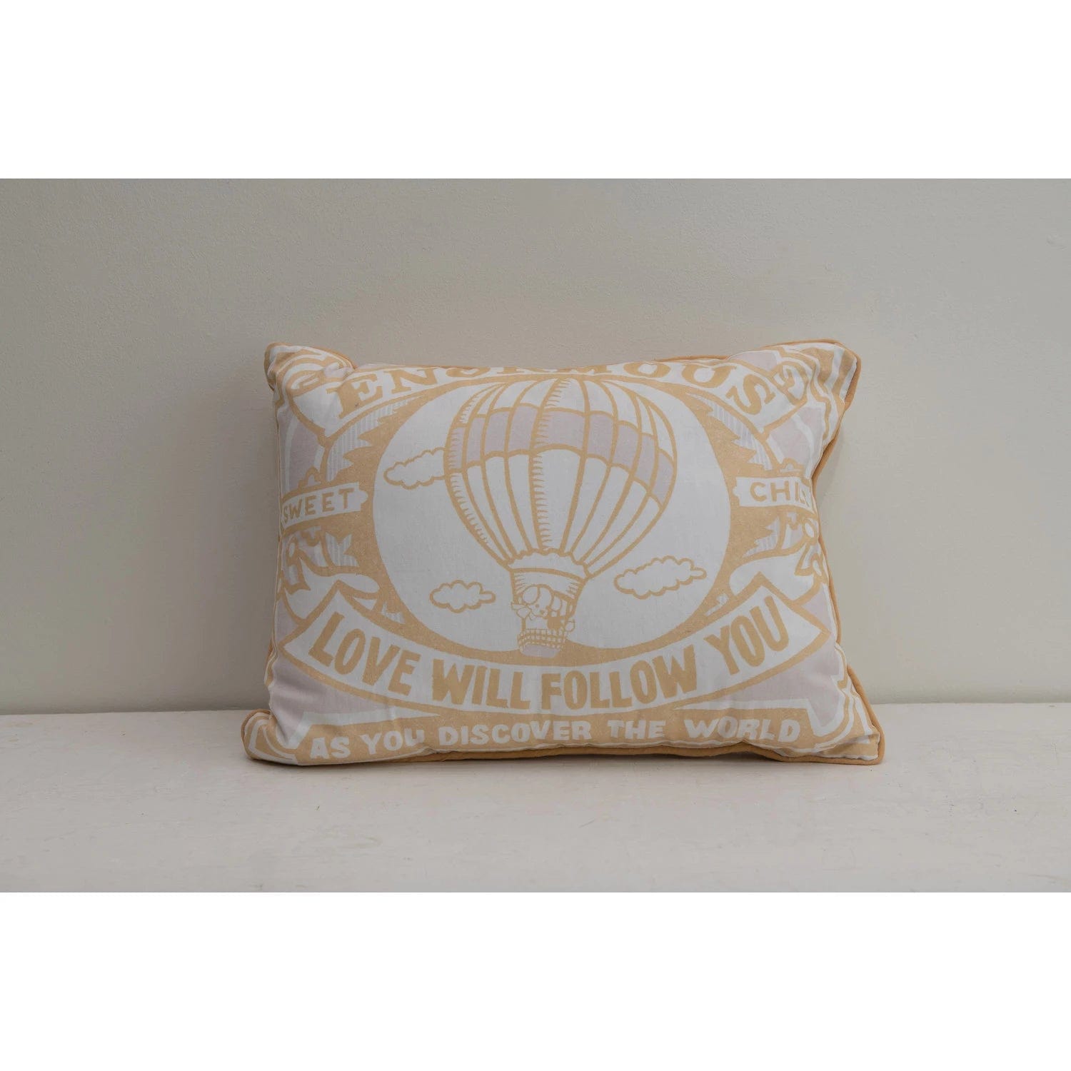 Creative Co-Op Creative Co-op Love Will Follow You Cotton Lumbar Pillow - Little Miss Muffin Children & Home
