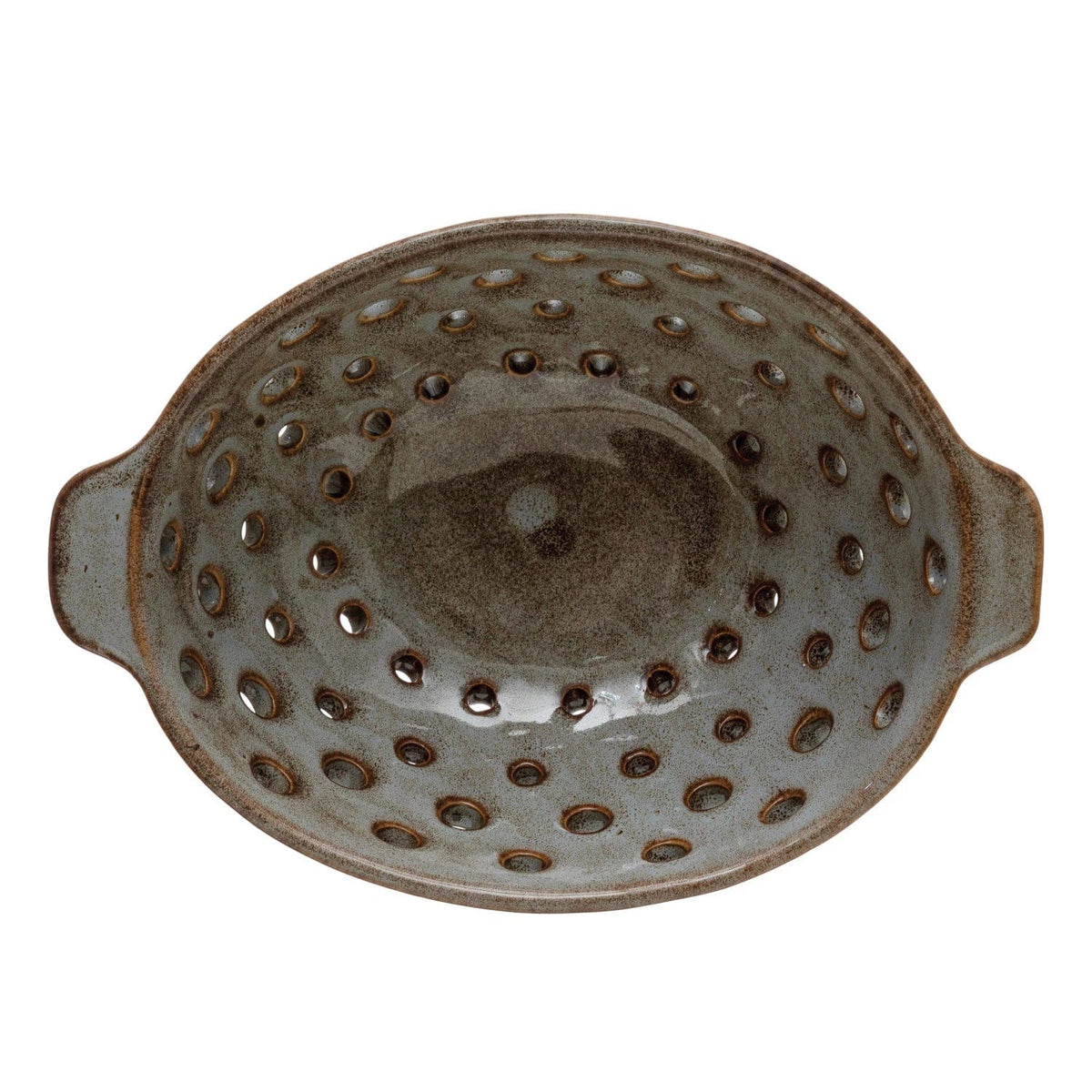 Creative Co-op Creative Co-op Stoneware Berry Bowl, Reactive Glaze, Brown - Little Miss Muffin Children & Home