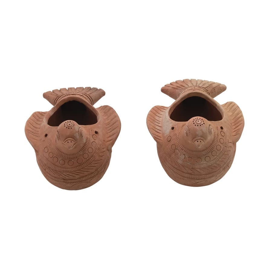 Creative Co-Op Creative Co-op Handmade Engraved Terracotta Bird Planter - Little Miss Muffin Children & Home