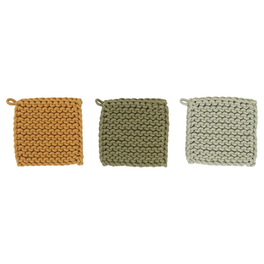 Creative Co-op Cotton Crocheted Pot Holder