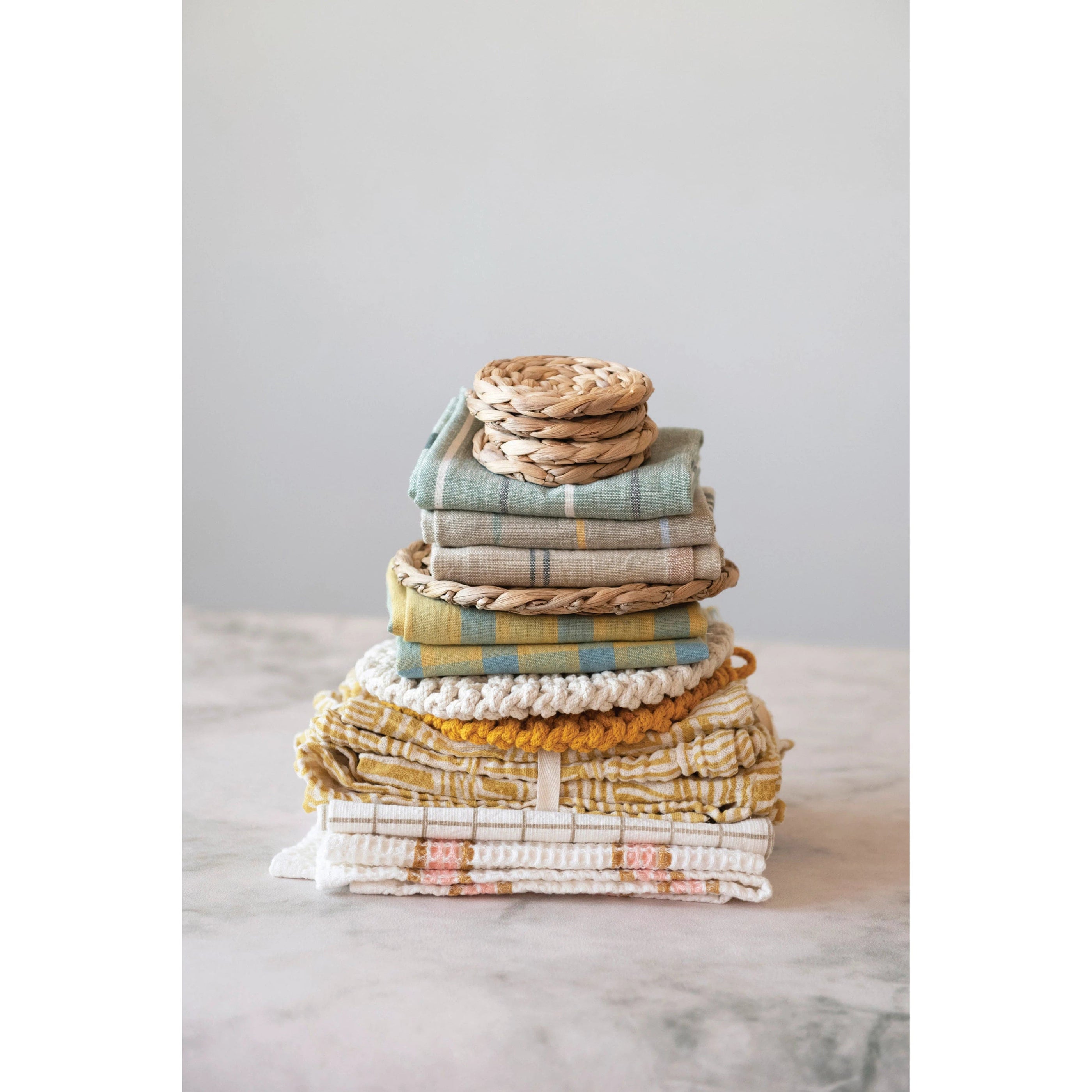 Creative Co-Op Creative Co-op Woven Cotton Tea Towel with Stripes - Little Miss Muffin Children & Home