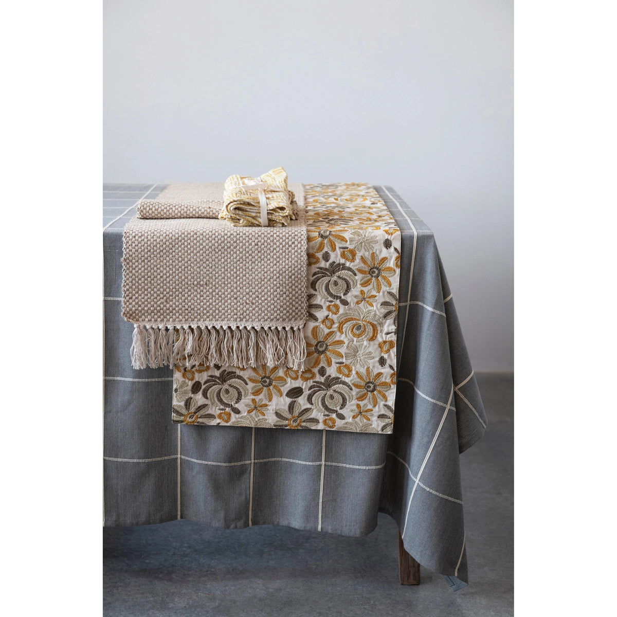 Creative Co-Op Creative Co-op Cotton Embroidered Table Runner - Little Miss Muffin Children & Home
