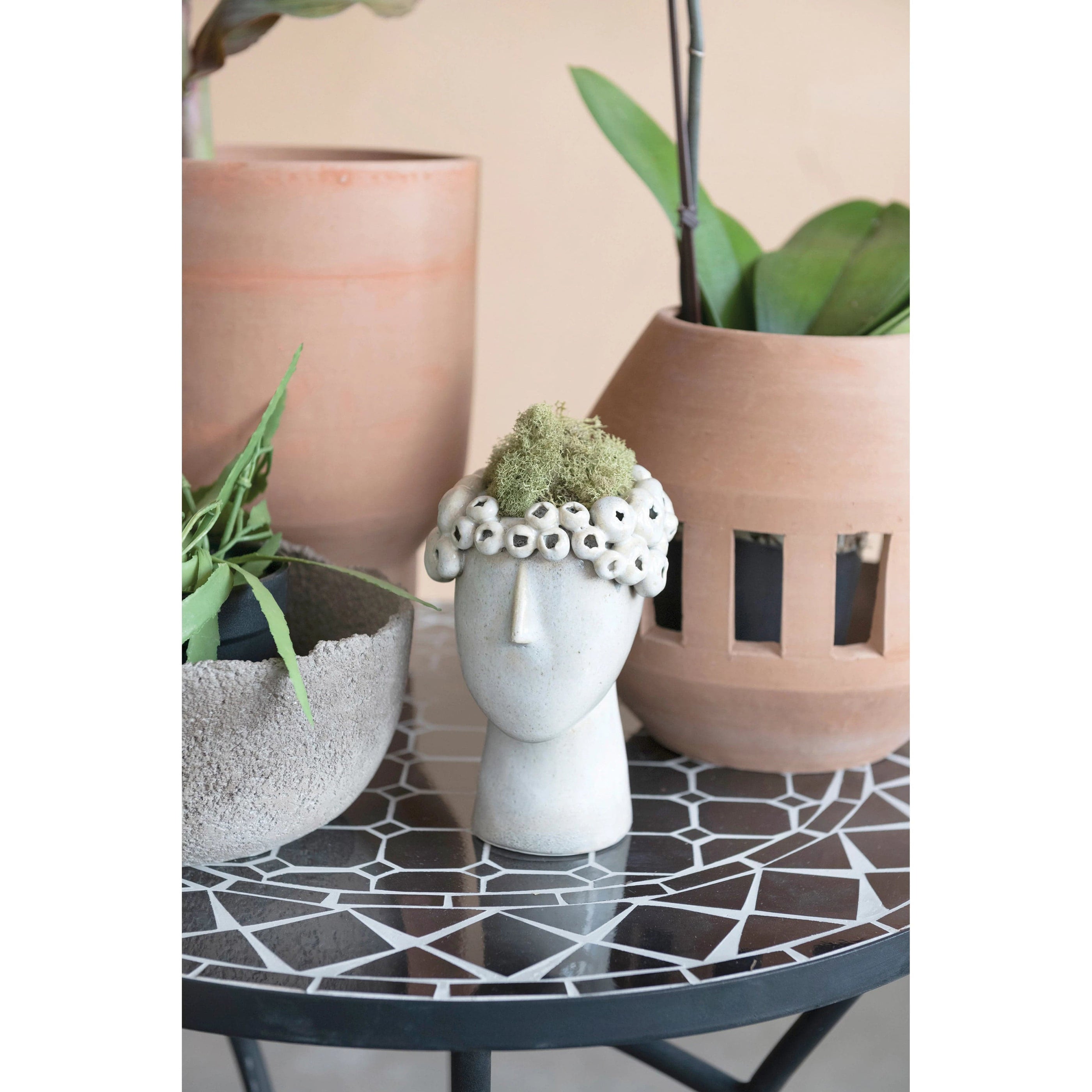 Creative Co-Op Creative Co-op Stoneware Head Planter - Little Miss Muffin Children & Home
