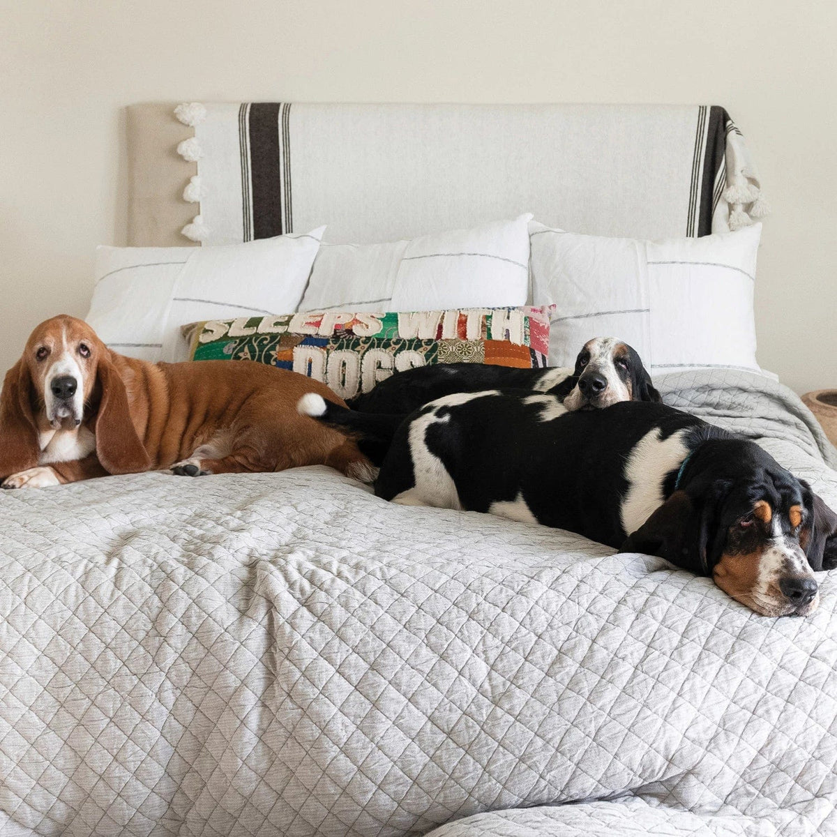 Creative Co-Op Creative Co-op "Sleeps with Dogs" Vintage Kantha Patchwork Lumbar Pillow - Little Miss Muffin Children & Home