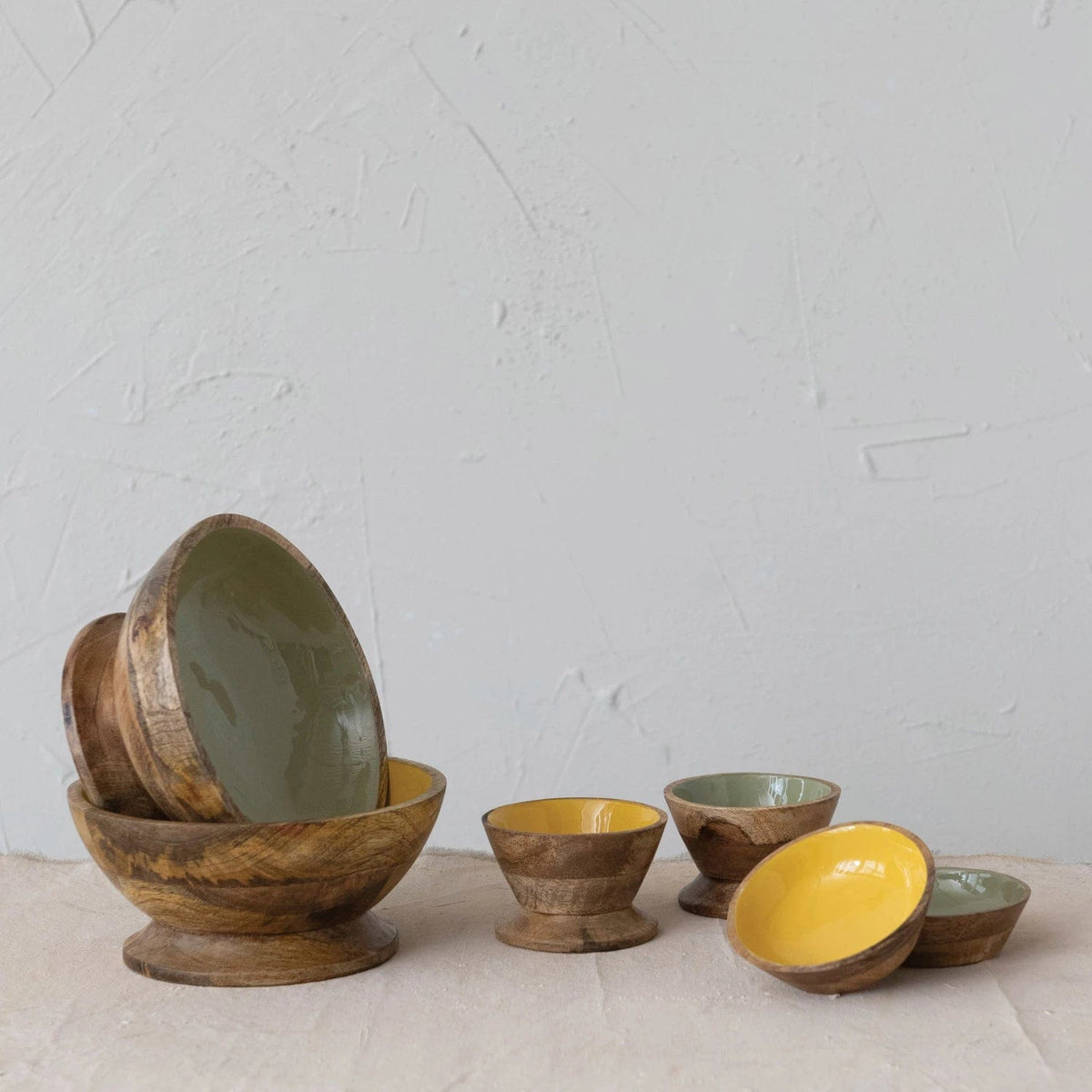 Creative Co-Op Creative Co-op Enameled Mango Wood Bowl - Little Miss Muffin Children & Home