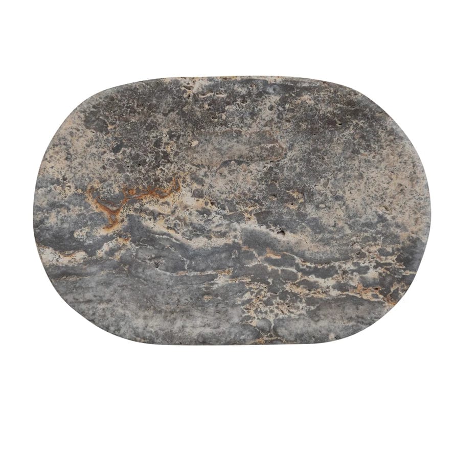 Creative Co-Op Creative Co-op Oval Travertine Soap Dish - Little Miss Muffin Children & Home