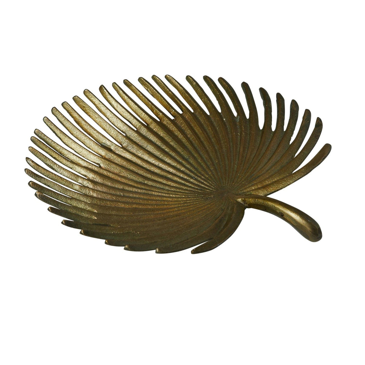 Creative Co-op Creative Co-op Decorative Cast Aluminum Palm Frond Tray, Antique Brass Finish - Little Miss Muffin Children & Home