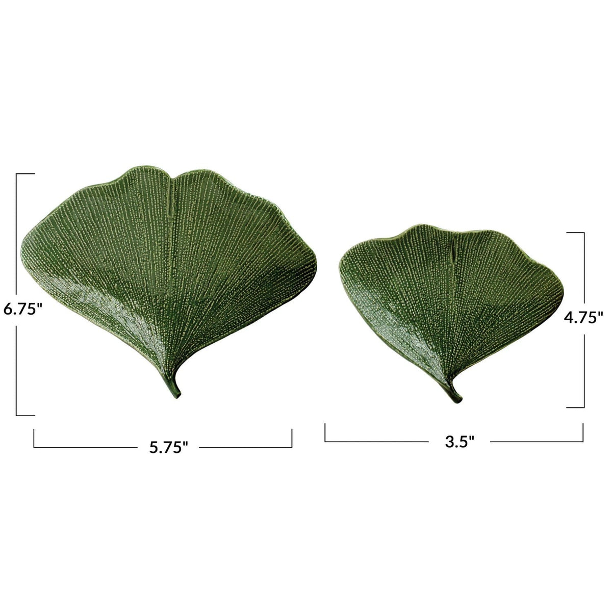Creative Co-Op Creative Co-op Stoneware Gingko Leaf Shaped Plates, 2 Sizes - Little Miss Muffin Children & Home