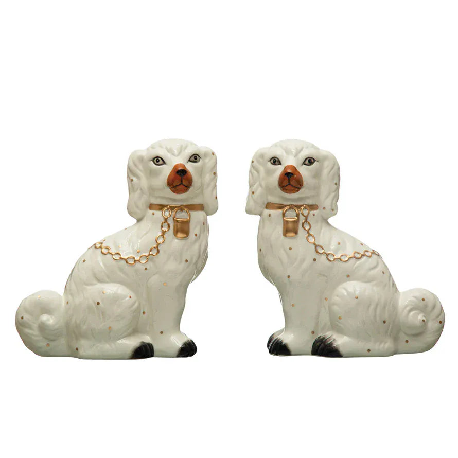 Creative Co-op Hand-Painted Dolomite Vintage Reproduction Staffordshire Bookends - Little Miss Muffin Children & Home