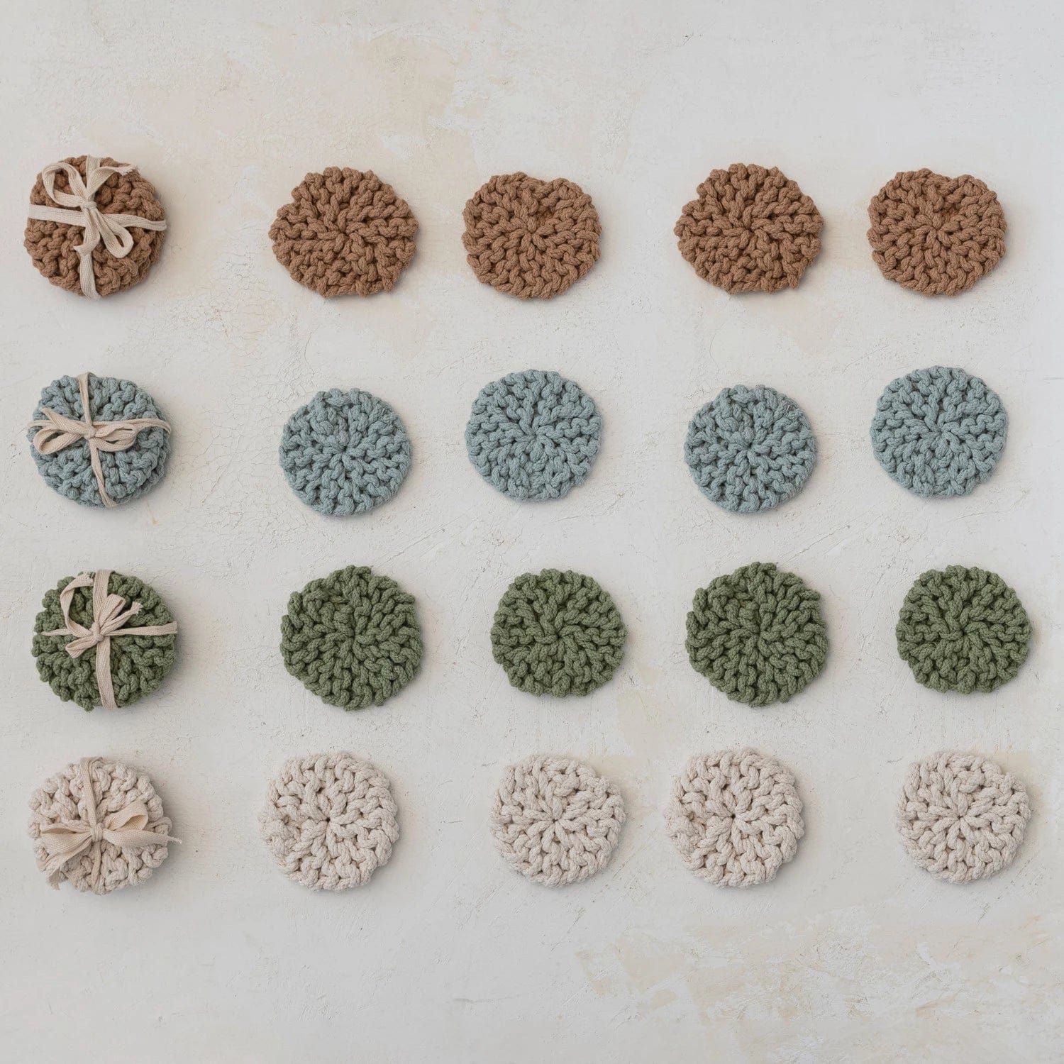 Creative Co-Op Creative Co-op Set of 4 Cotton Crocheted Coasters - Little Miss Muffin Children & Home
