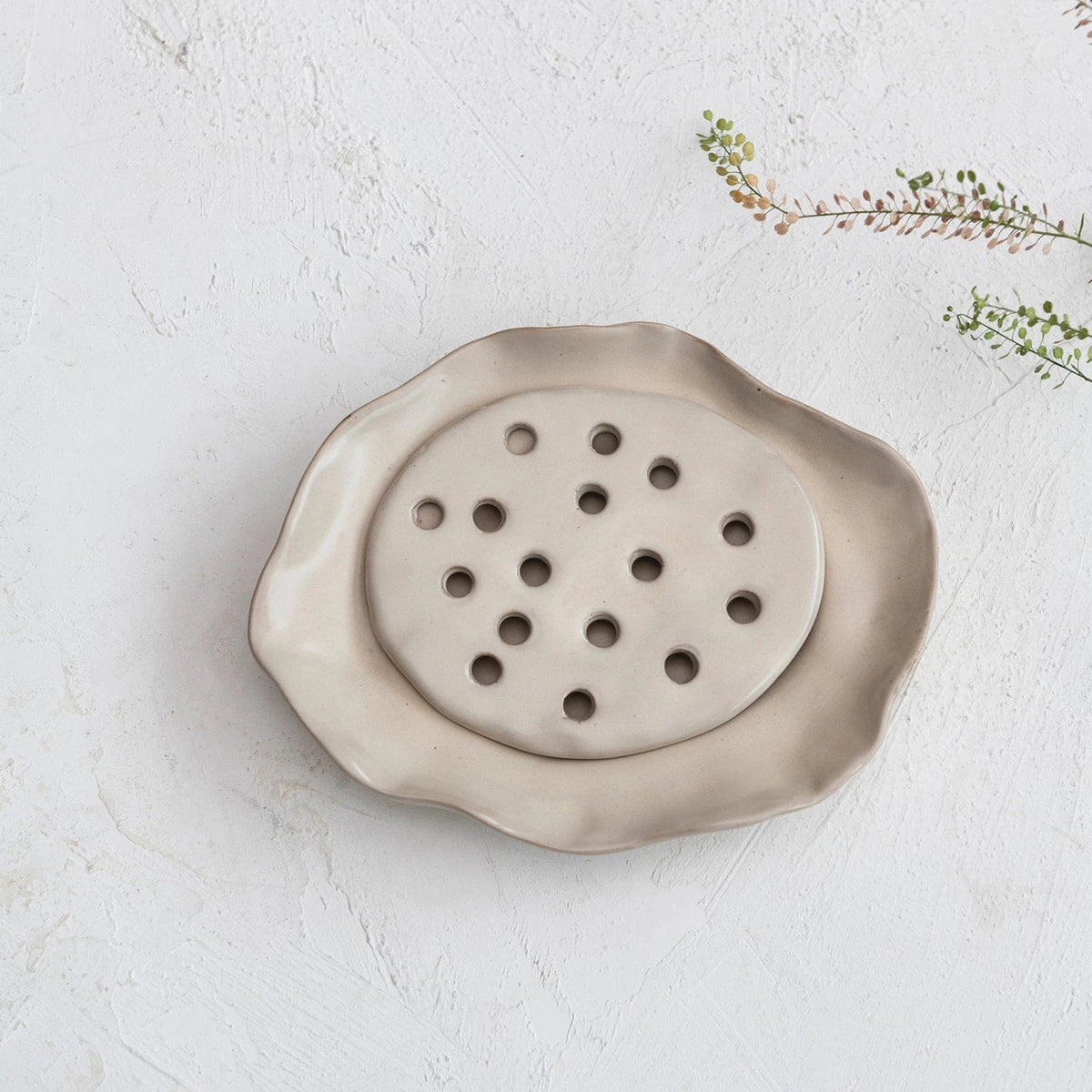 Creative Co-Op Creative Co-op Stoneware Soap Dish with Removable Tray - Little Miss Muffin Children & Home