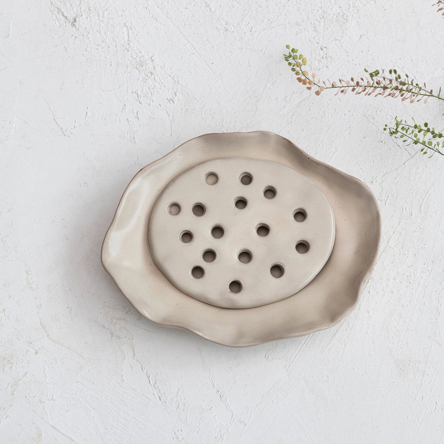 Creative Co-Op Creative Co-op Stoneware Soap Dish with Removable Tray - Little Miss Muffin Children & Home