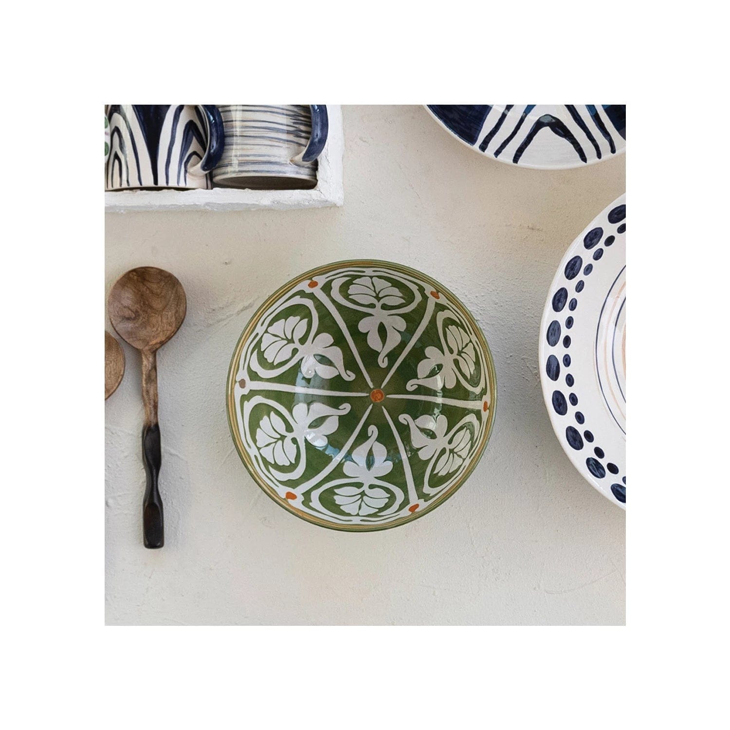 Creative Co-Op Creative Co-op Hand-Painted Stoneware Serving Bowl - Little Miss Muffin Children & Home