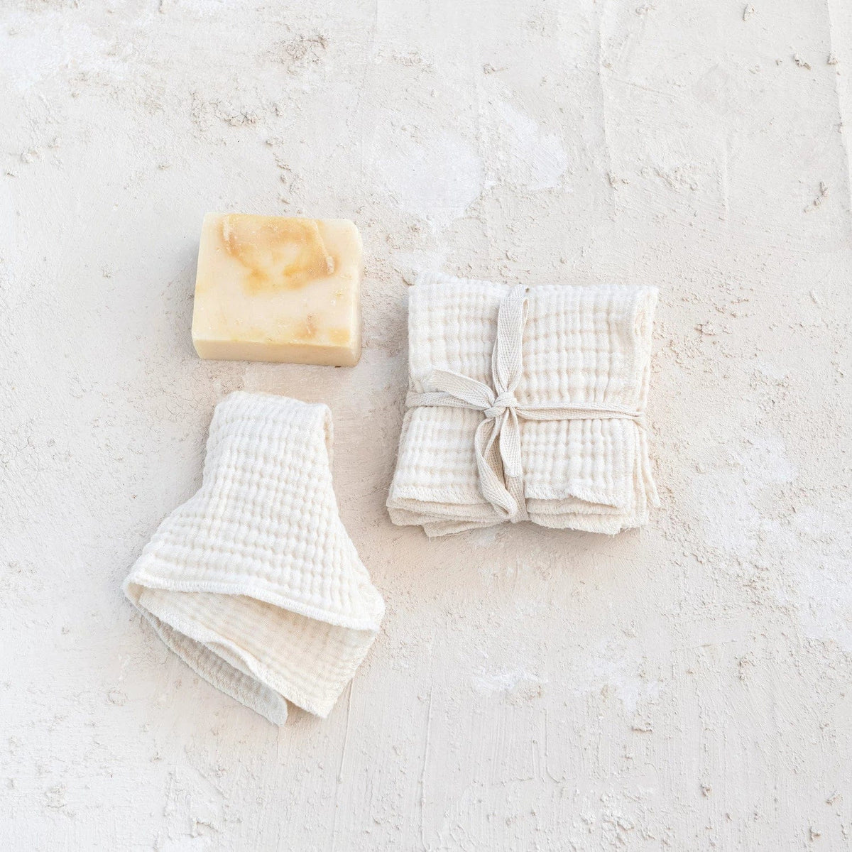 Creative Co-Op Creative Co-op 10" Square Cotton Double Cloth Set of 4 Dish Cloths - Little Miss Muffin Children & Home