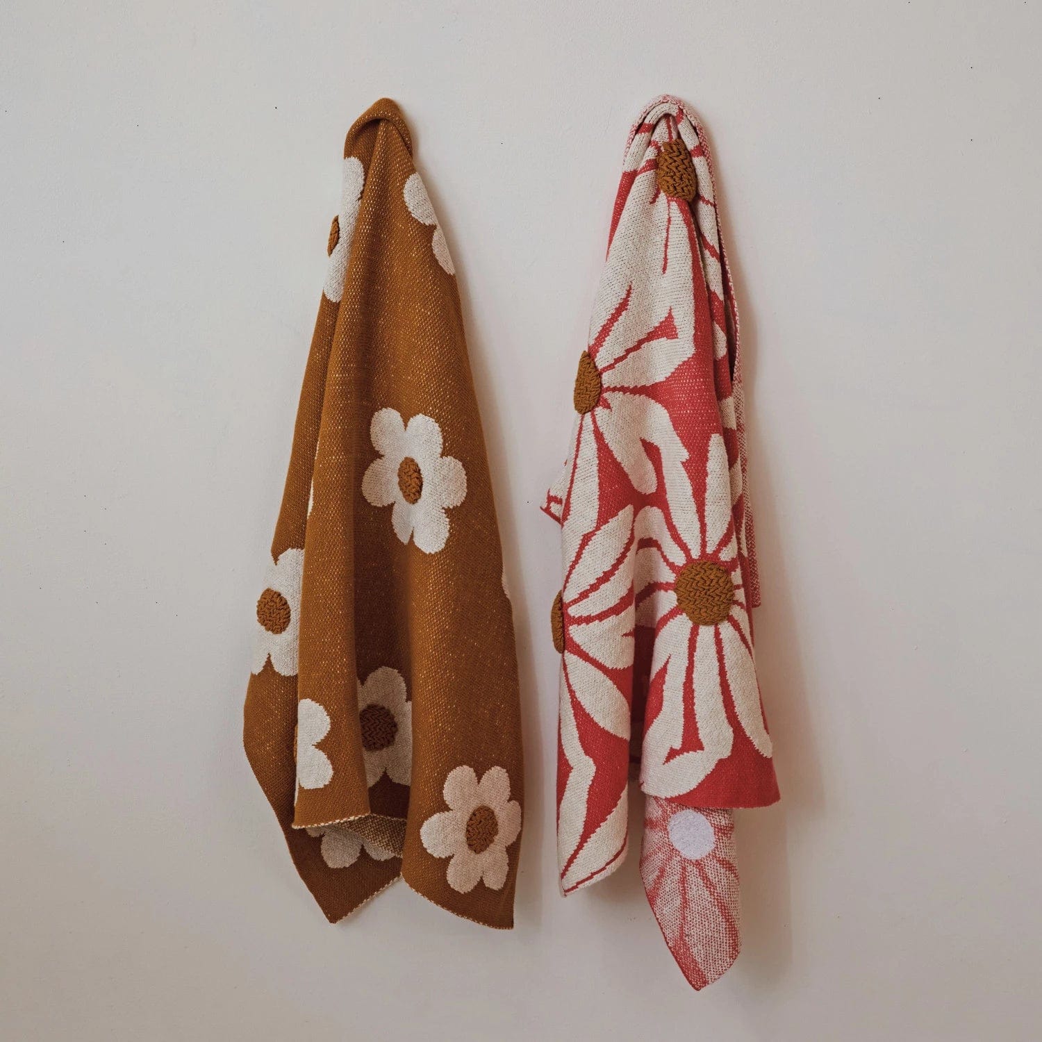 Creative Co-Op Creative Co-op Cotton Knit Baby Blanket with Flowers & Tufting - Little Miss Muffin Children & Home