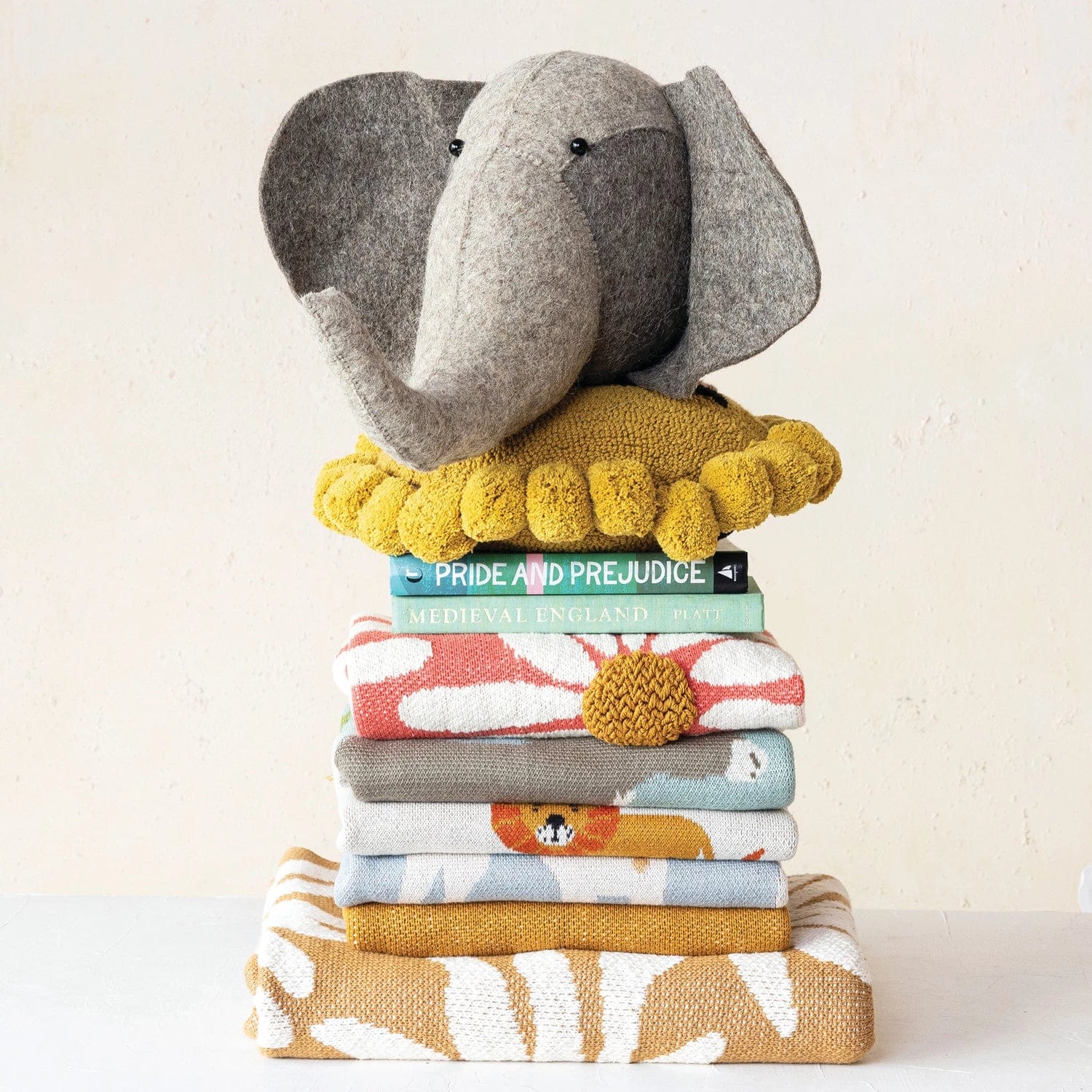 Creative Co-Op Creative Co-op Cotton Knit Baby Blanket with Flowers & Tufting - Little Miss Muffin Children & Home