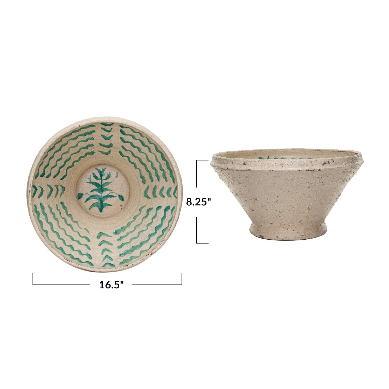 Creative Co-Op Creative Co-op Decorative Hand-Painted Terra-cotta Bowl - Little Miss Muffin Children & Home
