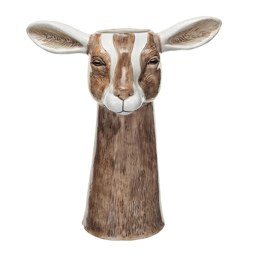 handpainted goat vase