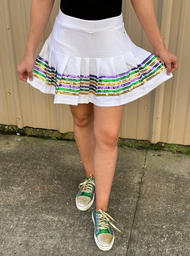 Mardi Gras Creations Mardi Gras Creations Sequin Adult Skort - White - Little Miss Muffin Children & Home
