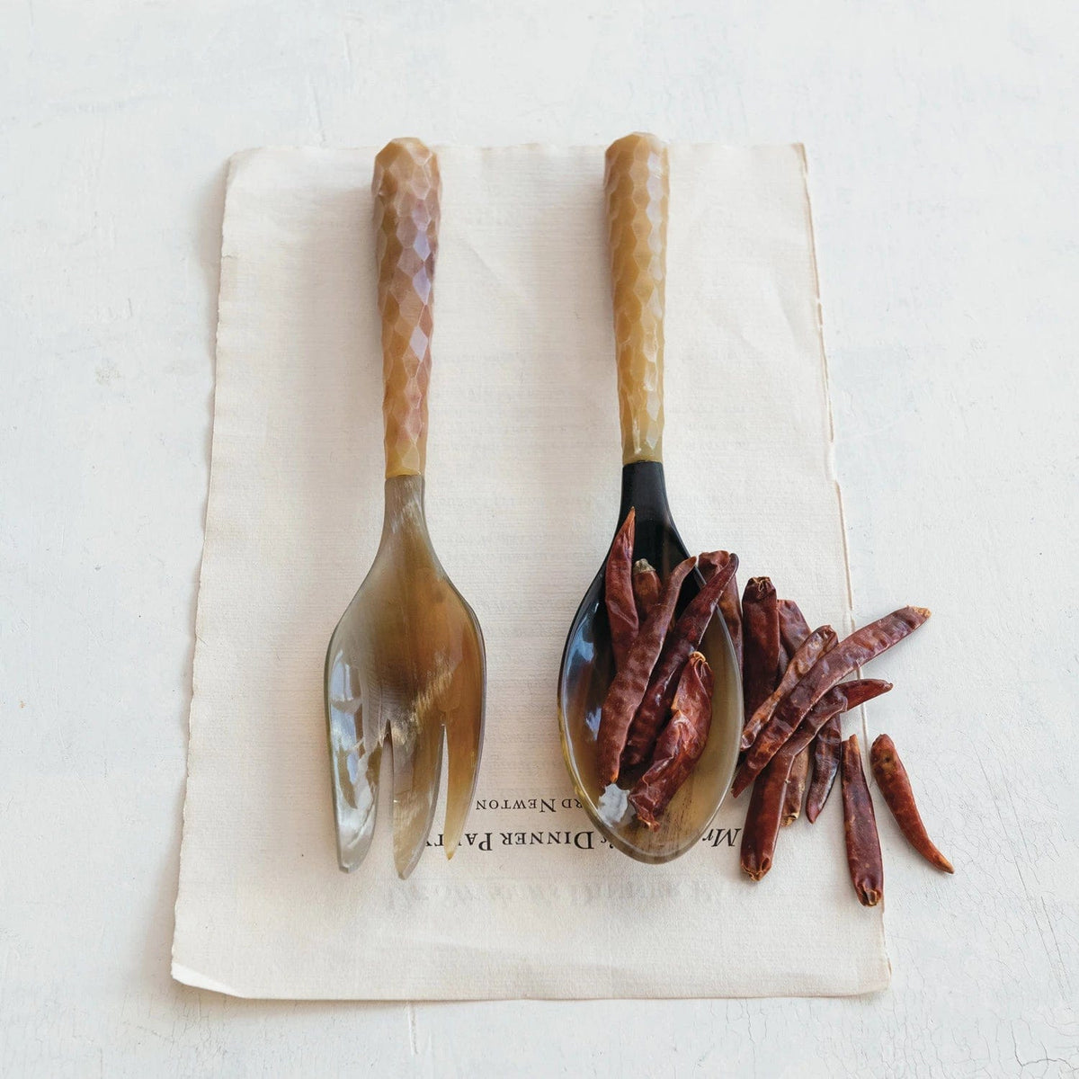 Creative Co-op Creative Co-op 2pc Set of Natural Horn Salad Servers (Each One Will Vary) - Little Miss Muffin Children & Home