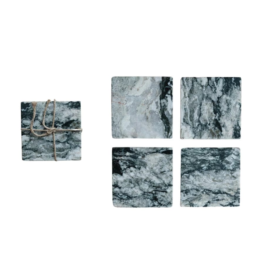 Creative Co-op Creative Co-op Marble Coasters, 4PC Set - Little Miss Muffin Children & Home