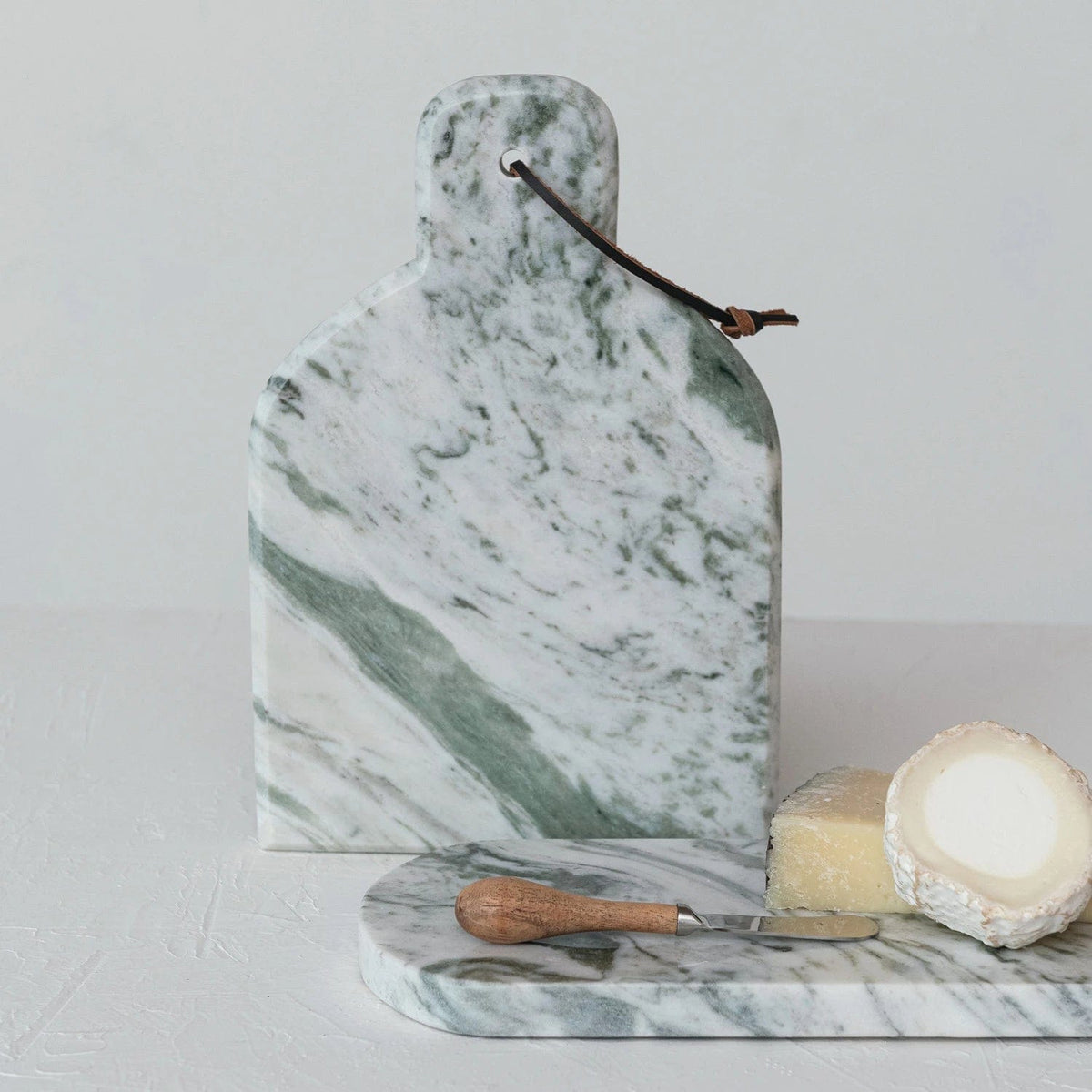 Creative Co-op Creative Co-op Marble Cheese/Cutting Board with Natural Mango Wood Handle Canape Knife (Each One Will Vary) - Little Miss Muffin Children & Home
