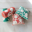 Cotton Bolster Pillow with Embroidered Flowers & Fringe, 2 Available Colors
