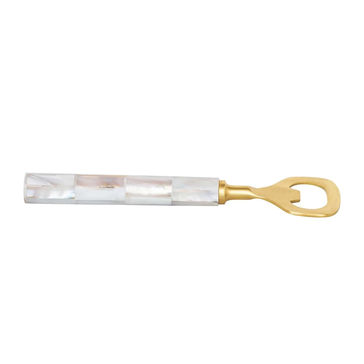 Creative Co-op Stainless Steel & Mango Wood Bottle Opener with Mother of Pearl Inlaid Handle - Little Miss Muffin Children & Home