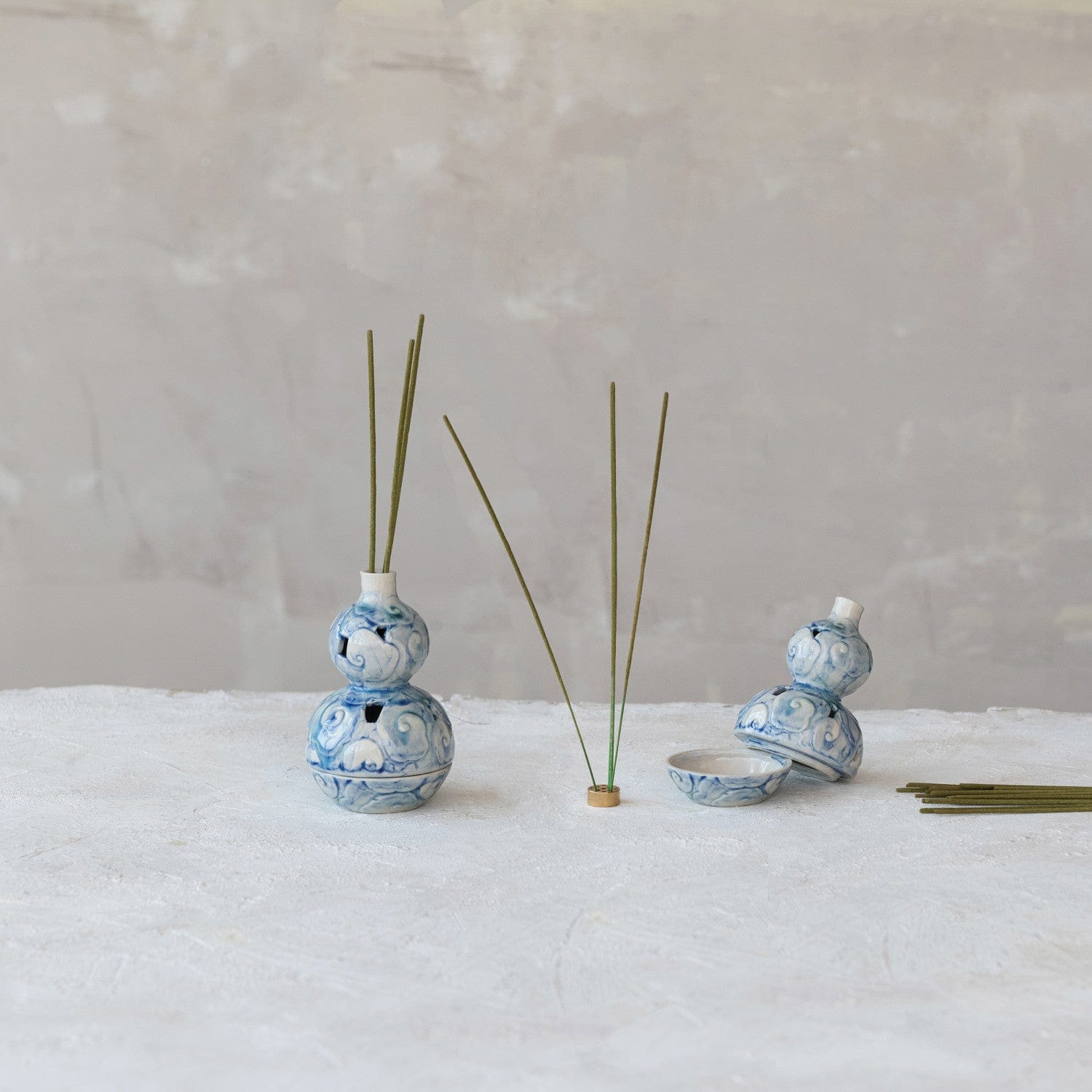 Embossed Incense Holder with Metal Insert (Each Varies)