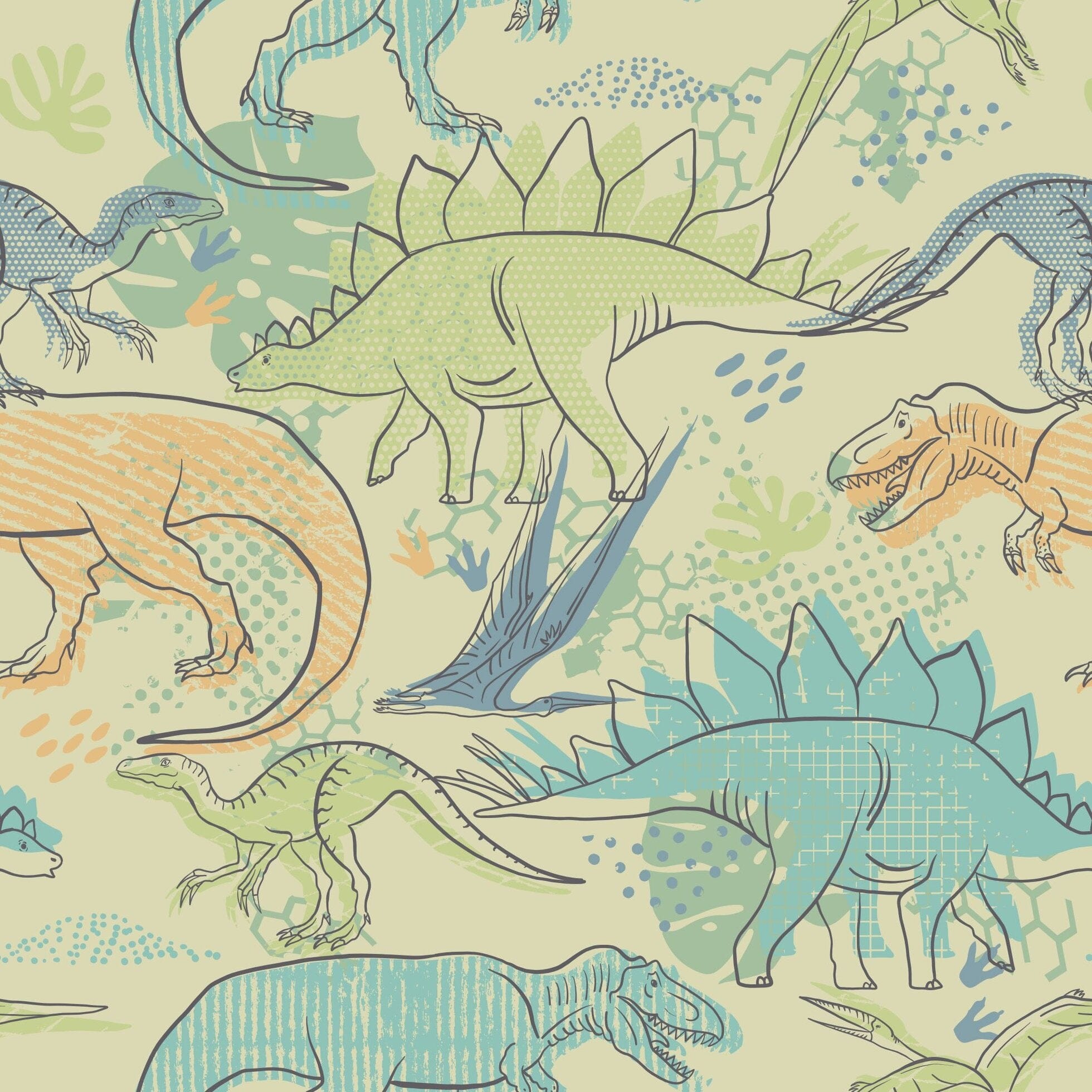 Neon Dino Summer Pajamas