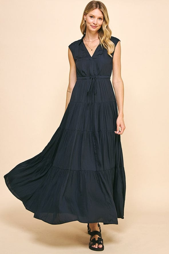 Pinch Pinch Sleeveless Tiered Maxi Dress in Ink - Little Miss Muffin Children & Home