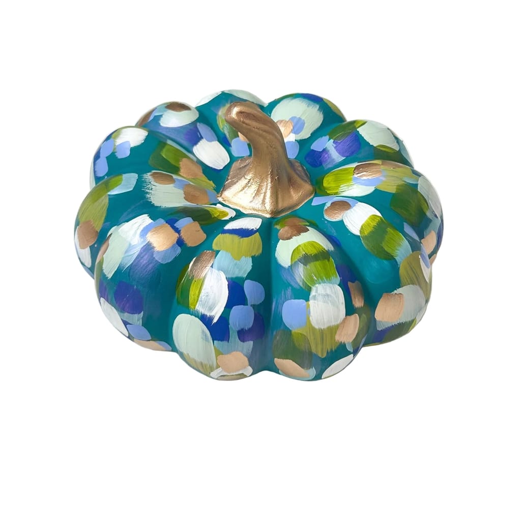 Jessica Reynolds Art Blues & Gold Pumpkin - Little Miss Muffin Children & Home