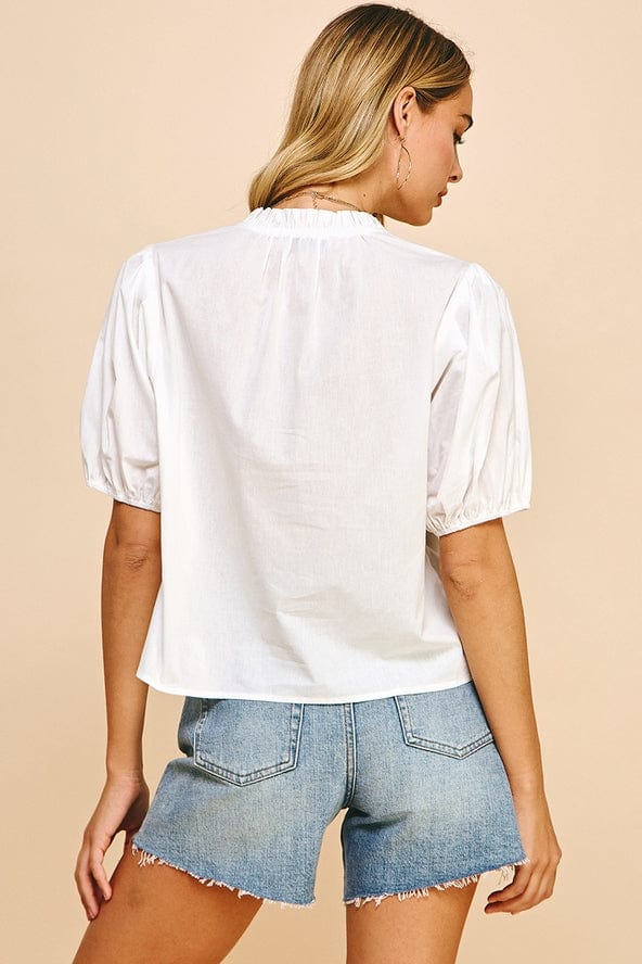 Pinch Short Sleeve V-Neck Top - Little Miss Muffin Children & Home