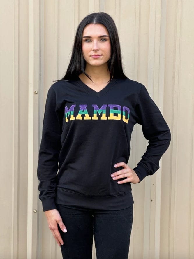Mardi Gras Creations Mardi Gras Creations French Terry Adult Vintage MAMBO Shirt - Black - Little Miss Muffin Children & Home
