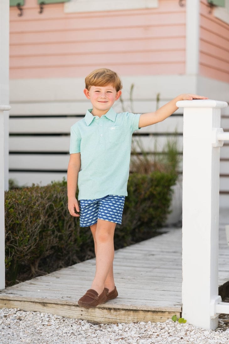 Saltwater Boys Company Marco Boys Polo Aqua - Little Miss Muffin Children & Home