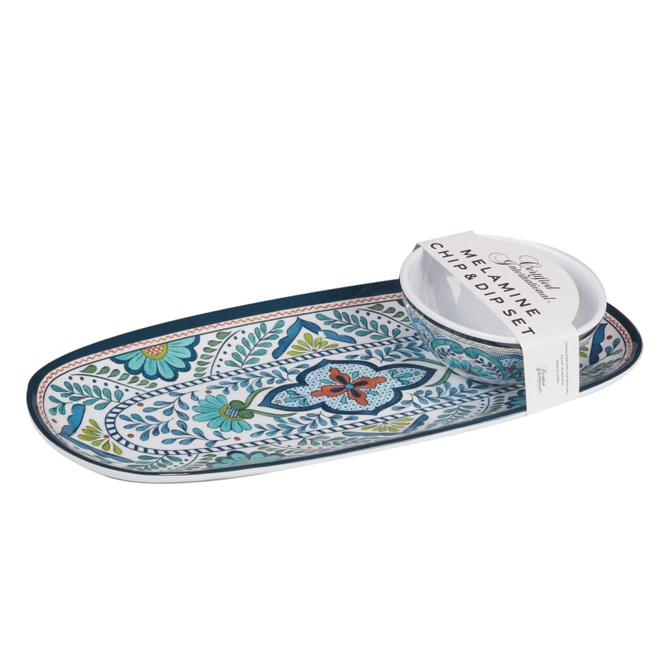Certified International Certified International Talavera Melamine Gift Oval Tray 15in x 6in Dip Bow - Little Miss Muffin Children & Home