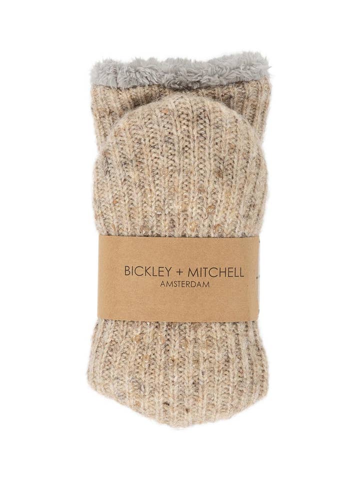 Bickley + Mitchell Amsterdam Slipper Socks with Lining Sand - Little Miss Muffin Children & Home