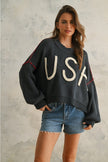 Miou Muse Rope Letter USA Sweater - Little Miss Muffin Children & Home