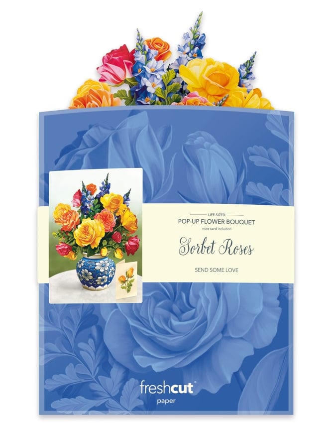 FreshCut Paper FreshCut Paper Sorbet Roses Pop-Up Greeting Card - Little Miss Muffin Children & Home