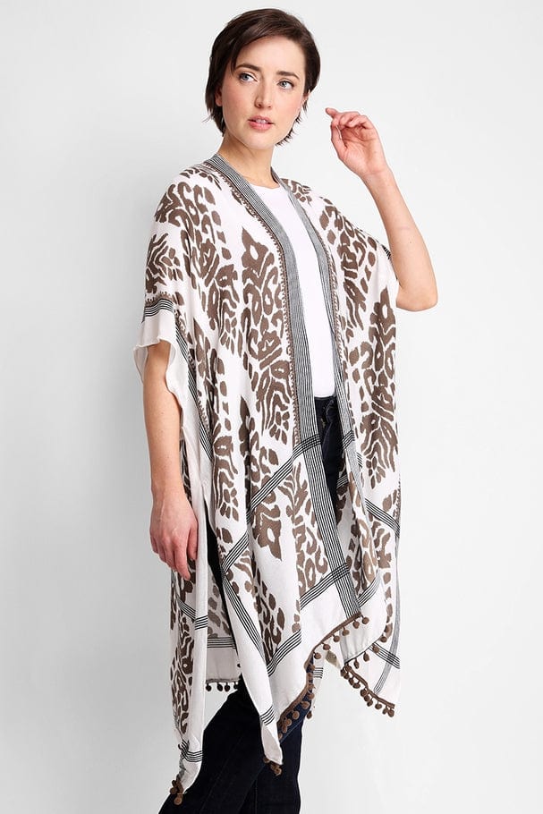 Fashion City Floral Print Kimono with Tassels - Little Miss Muffin Children & Home