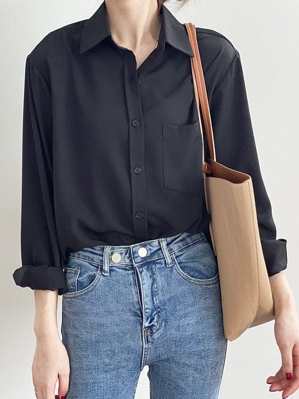 KooPros KooPros Long Sleeve Blouse in Black - Little Miss Muffin Children & Home