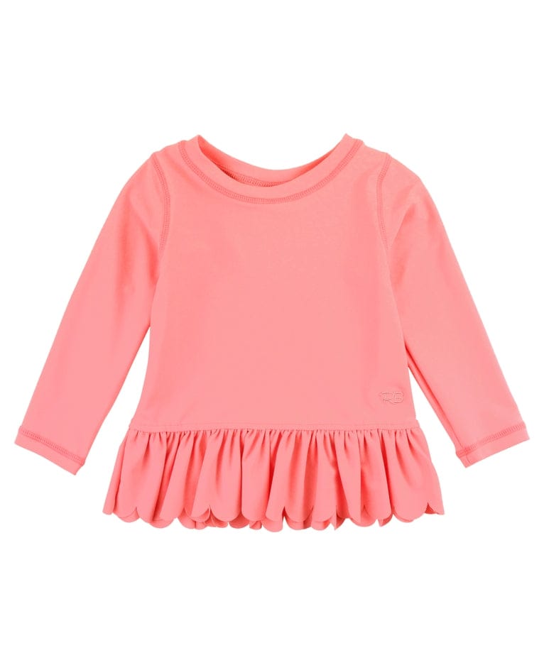 Ruffle Butts Ruffle Butts Bubblegum Pink Scalloped Hem Long Sleeve Rash Guard with Ruffle Bikini Bottoms - Little Miss Muffin Children & Home
