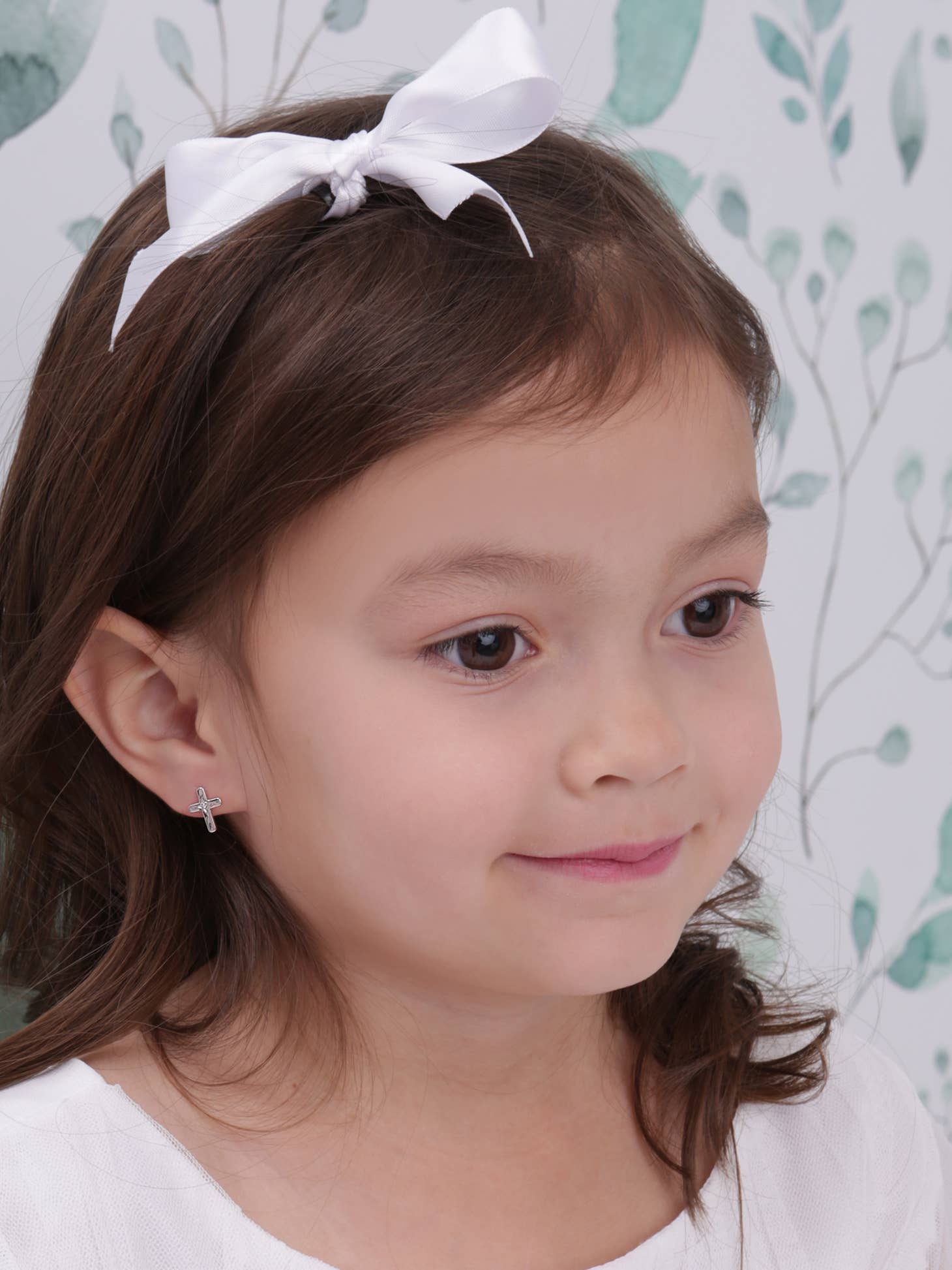 Cherished Moments Cherished Moments Sterling Silver Diamond Cross Earrings - Little Miss Muffin Children & Home