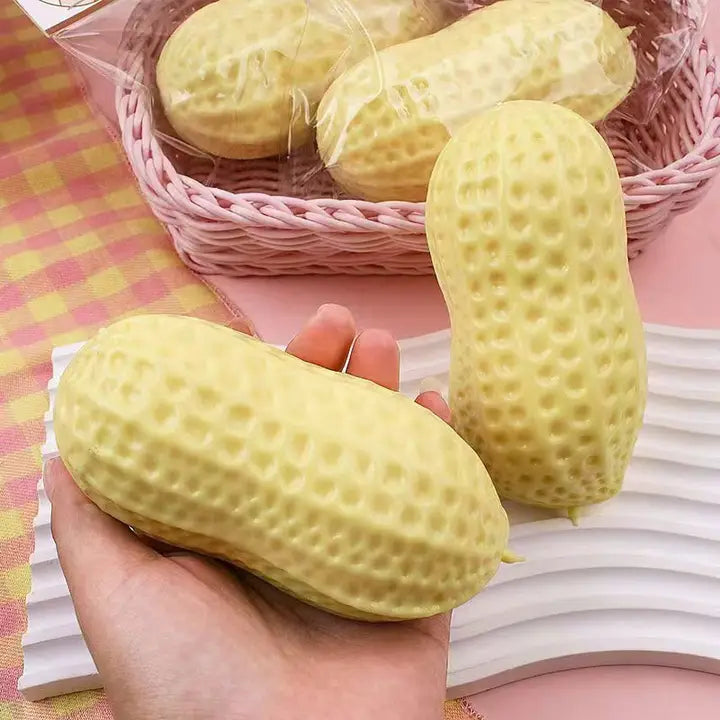 Yellow Large TPR Slow Rebounding Peanut Squeeze Toy