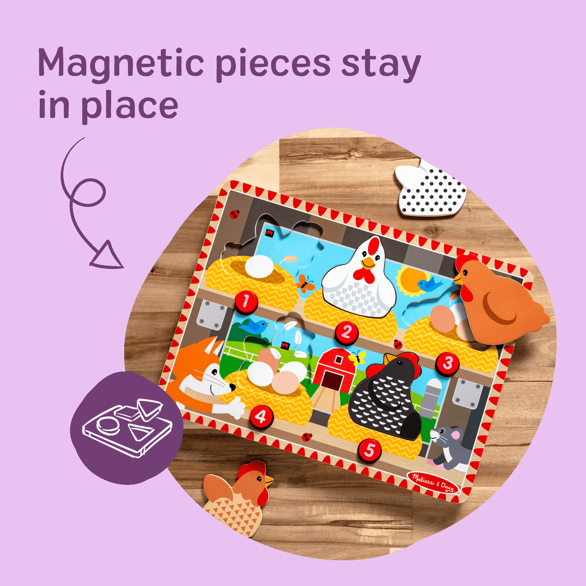 Melissa & Doug Happy Hens Push to Pop Puzzle - Little Miss Muffin Children & Home