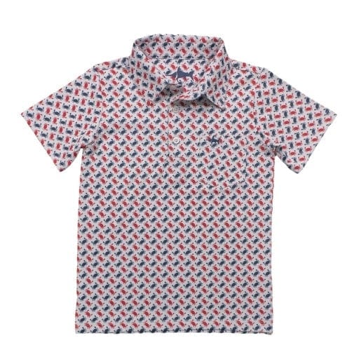 Saltwater Boys Company Inshore Performance Polo, Crabs - Little Miss Muffin Children & Home