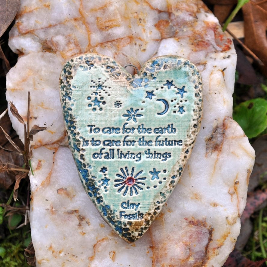 Clay Fossils Clay Fossils Earth Care Handmade Pottery Heart Memento - Little Miss Muffin Children & Home