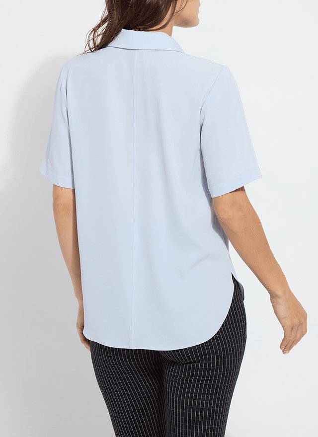 Lysse Lysse Short Sleeve Parker Button Down in Ciel - Little Miss Muffin Children & Home