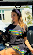 Mardi Gras Creations Mardi Gras Creations Adult Sequin Stripe French Terry Short Sleeve Shirt - Black - Little Miss Muffin Children & Home