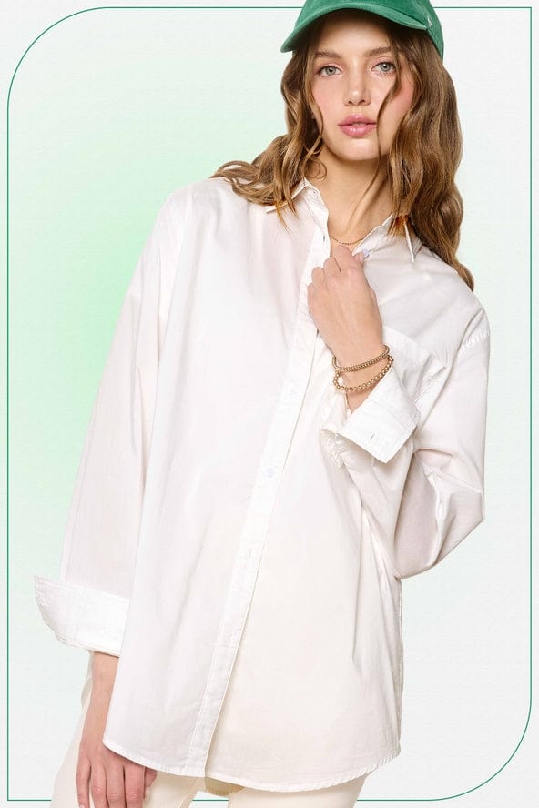 La Miel La Miel Button Down Poplin Shirt in Cotton - Little Miss Muffin Children & Home